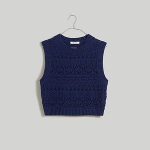 Madewell Crochet-Knit Sweater Vest- size Small